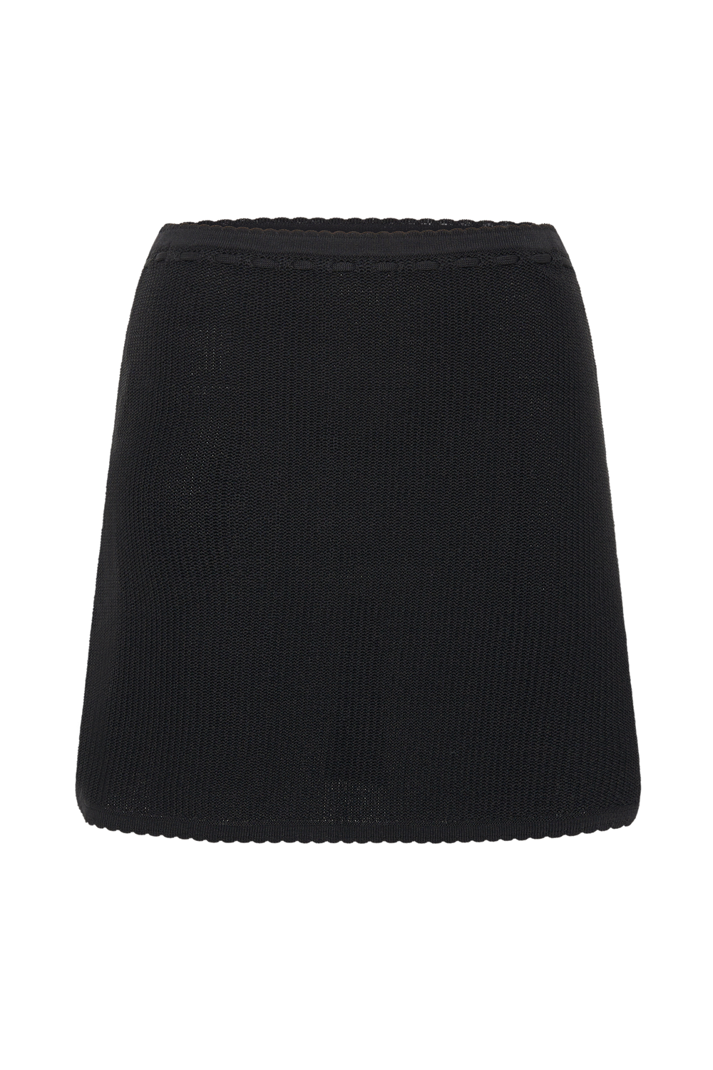 Kyra Waffle Mini Skirt - Black