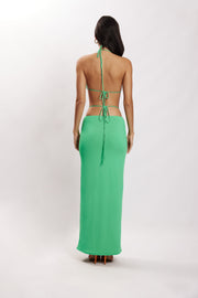 Amber Ruched Maxi Skirt - Green