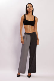 Janelle Low Rise Pants - Grey Two Tone